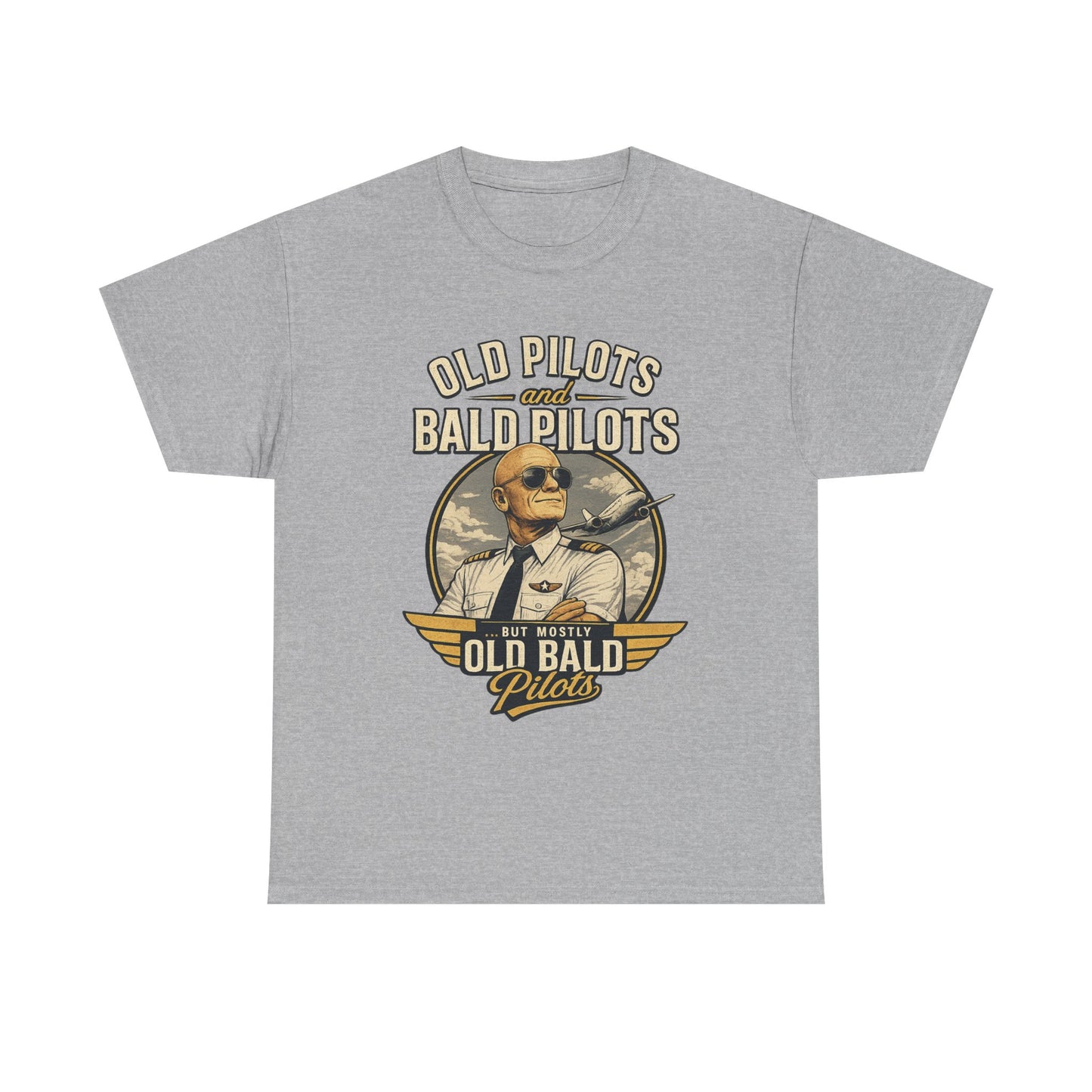 Pilot T‑Shirt — "Old Pilots, Bald Pilots" Vintage Aviation Tee
