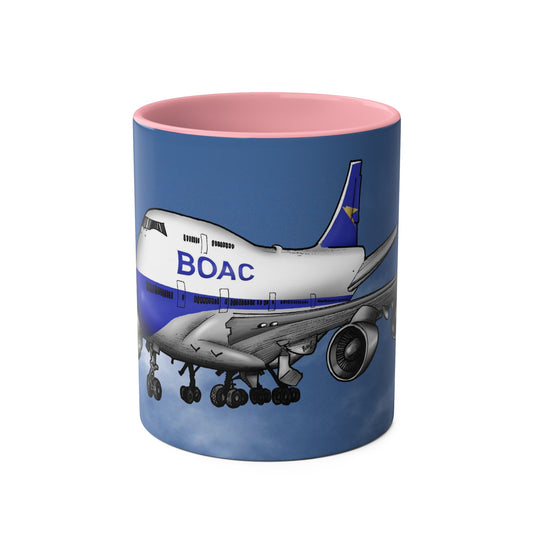 BOAC Boeing 747 Two-Tone Coffee Mugs, 11oz