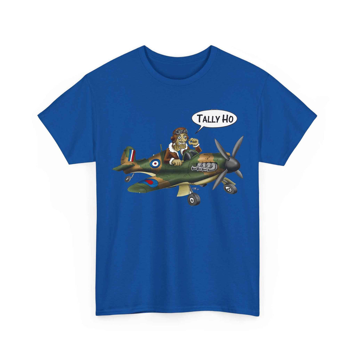 Tally Ho Spitfire Tee — Retro WWII Pilot Plane Graphic T-Shirt