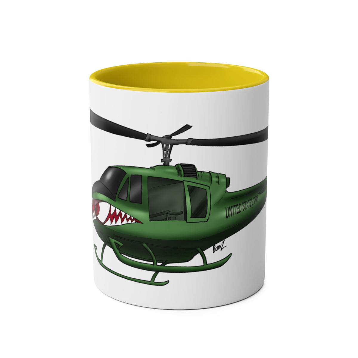 Huey Chopper Two-Tone Coffee Mugs, 11oz - Funky Aviation