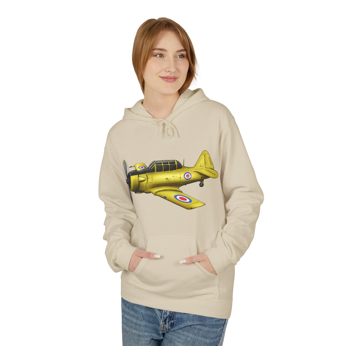 Hoodie - Harvard Aircraft Military Trainer Hand Drawn Design
