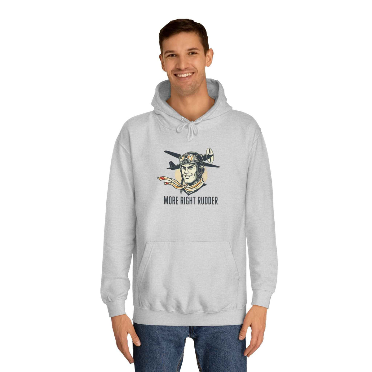 More Right Rudder Hoodie — "I Only Look This Relaxed Because You Can't See My Feet" Vintage Pilot Graphic Hoodie