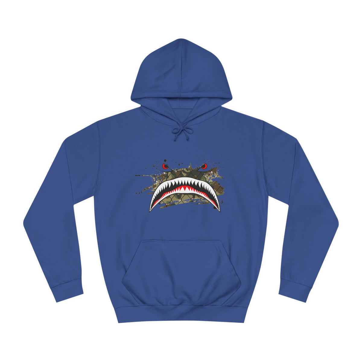 Sharks Teeth Nose Art Distressed Design Unisex College Hoodie - Funky Aviation