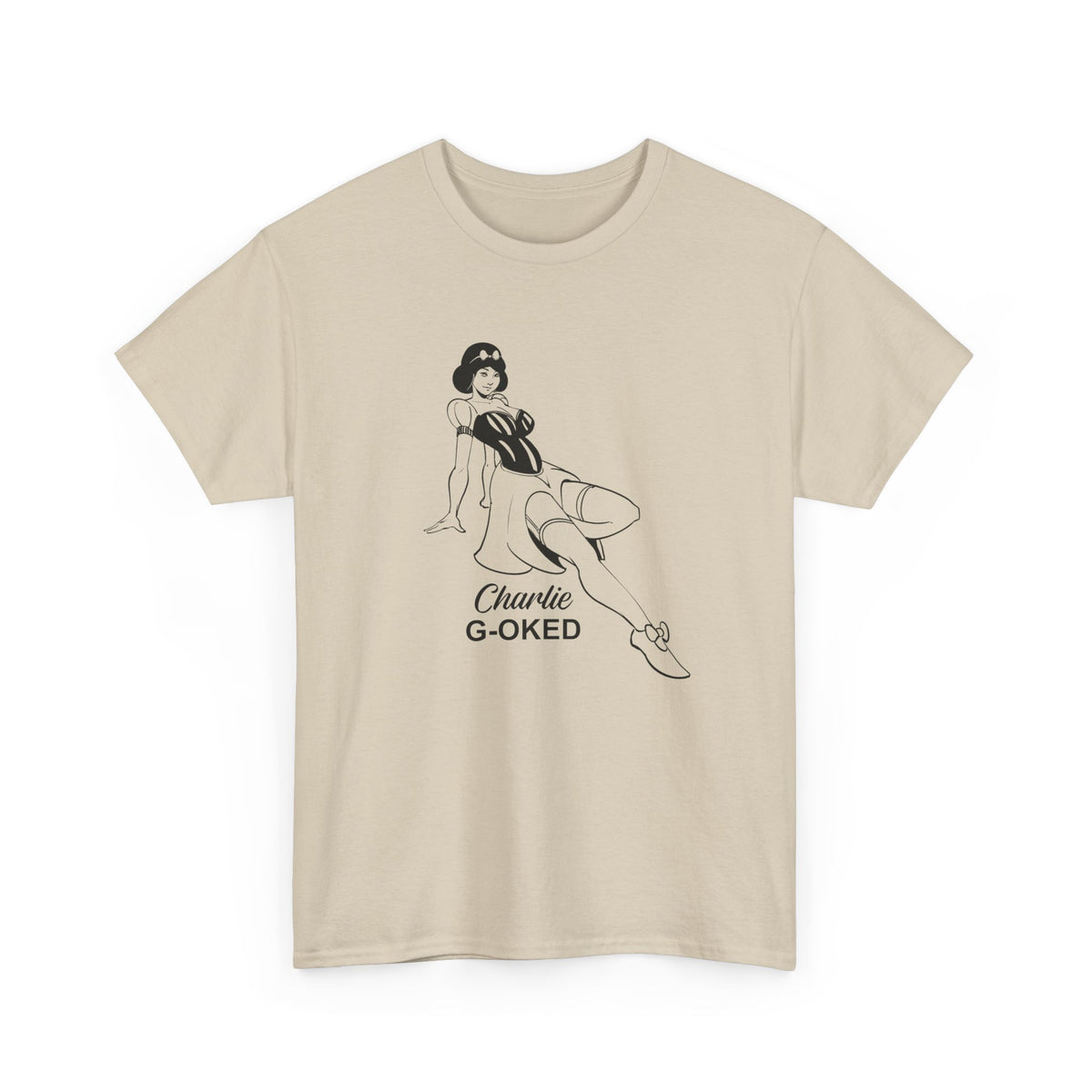 Cotton Tee - The Nose Art Cessna G-OKED Aircraft Cartoon Design