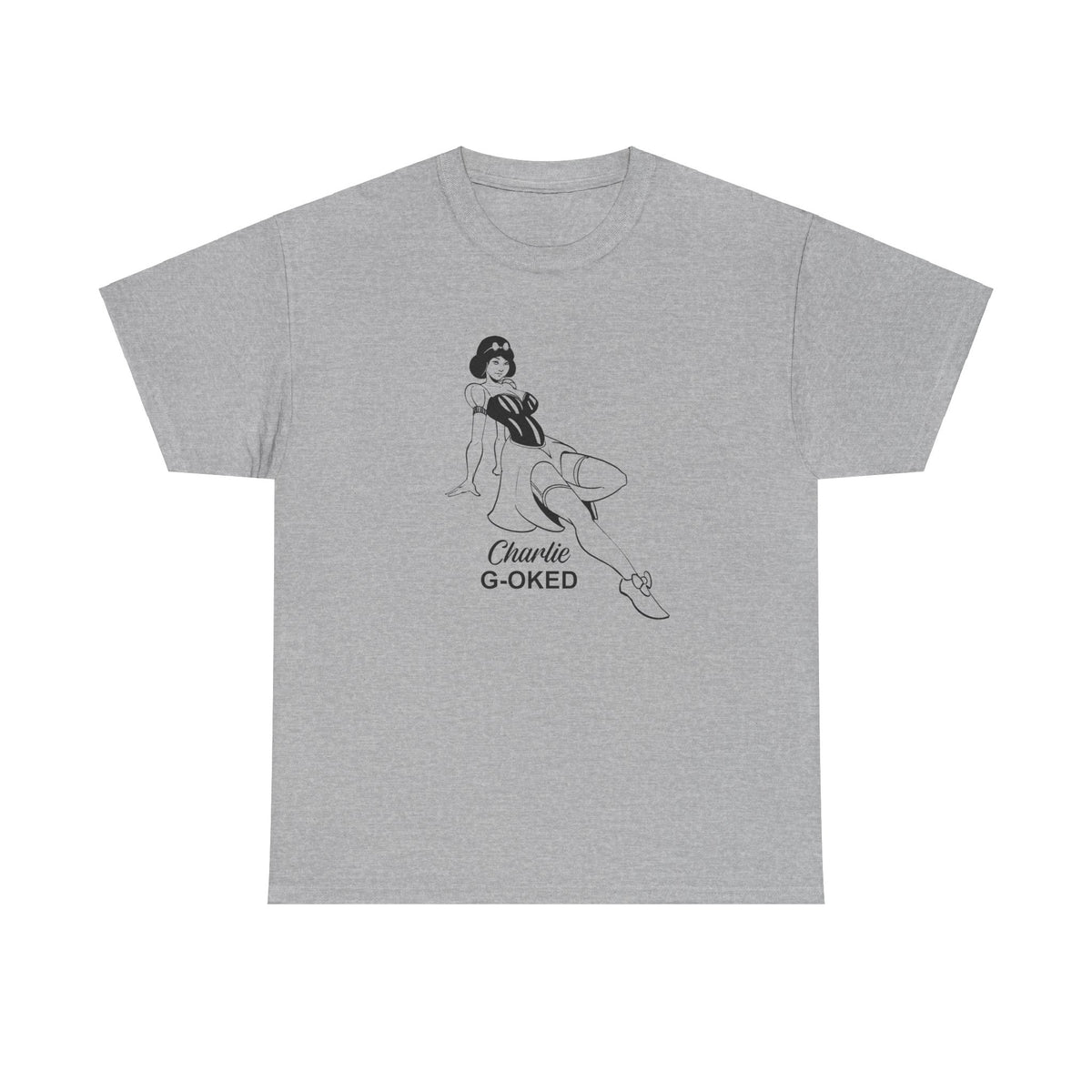 Cotton Tee - The Nose Art Cessna G-OKED Aircraft Cartoon Design