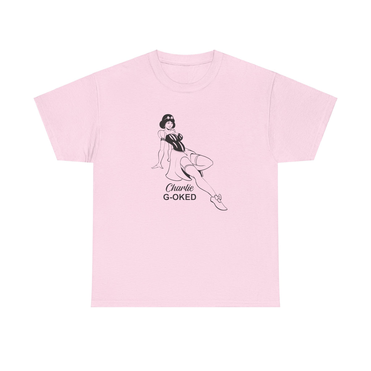 Cotton Tee - The Nose Art Cessna G-OKED Aircraft Cartoon Design