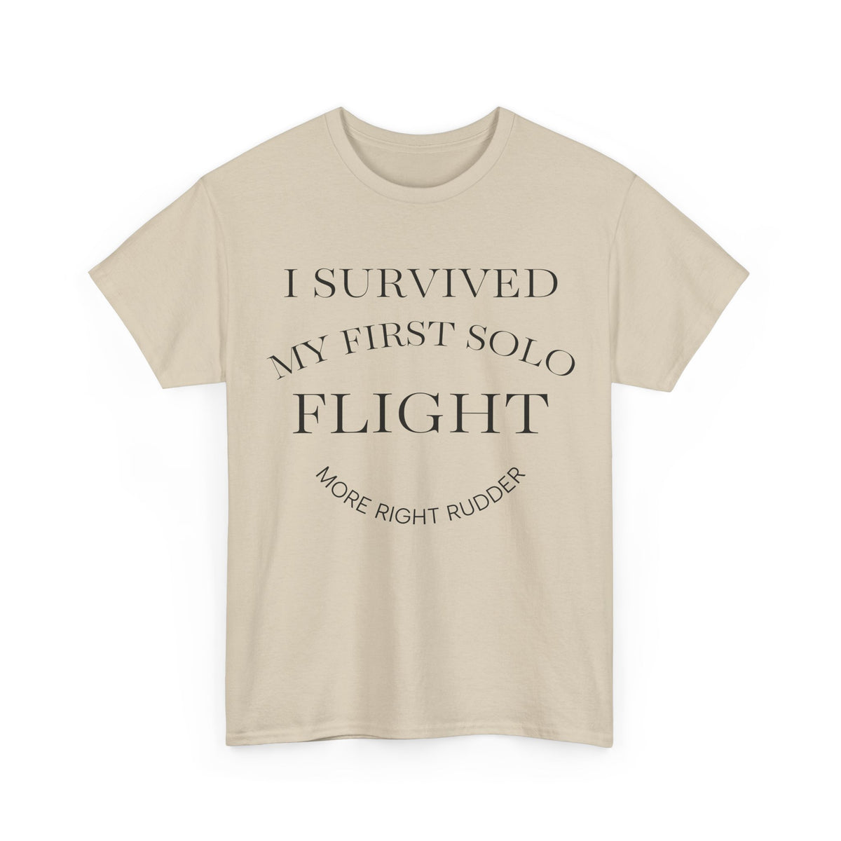 I Survived My First Solo Flight Unisex Heavy Cotton Tee