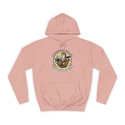 Aviator Retro College Hoodie — “I’ll Save You From The Storm” Vintage Pilot Graphic