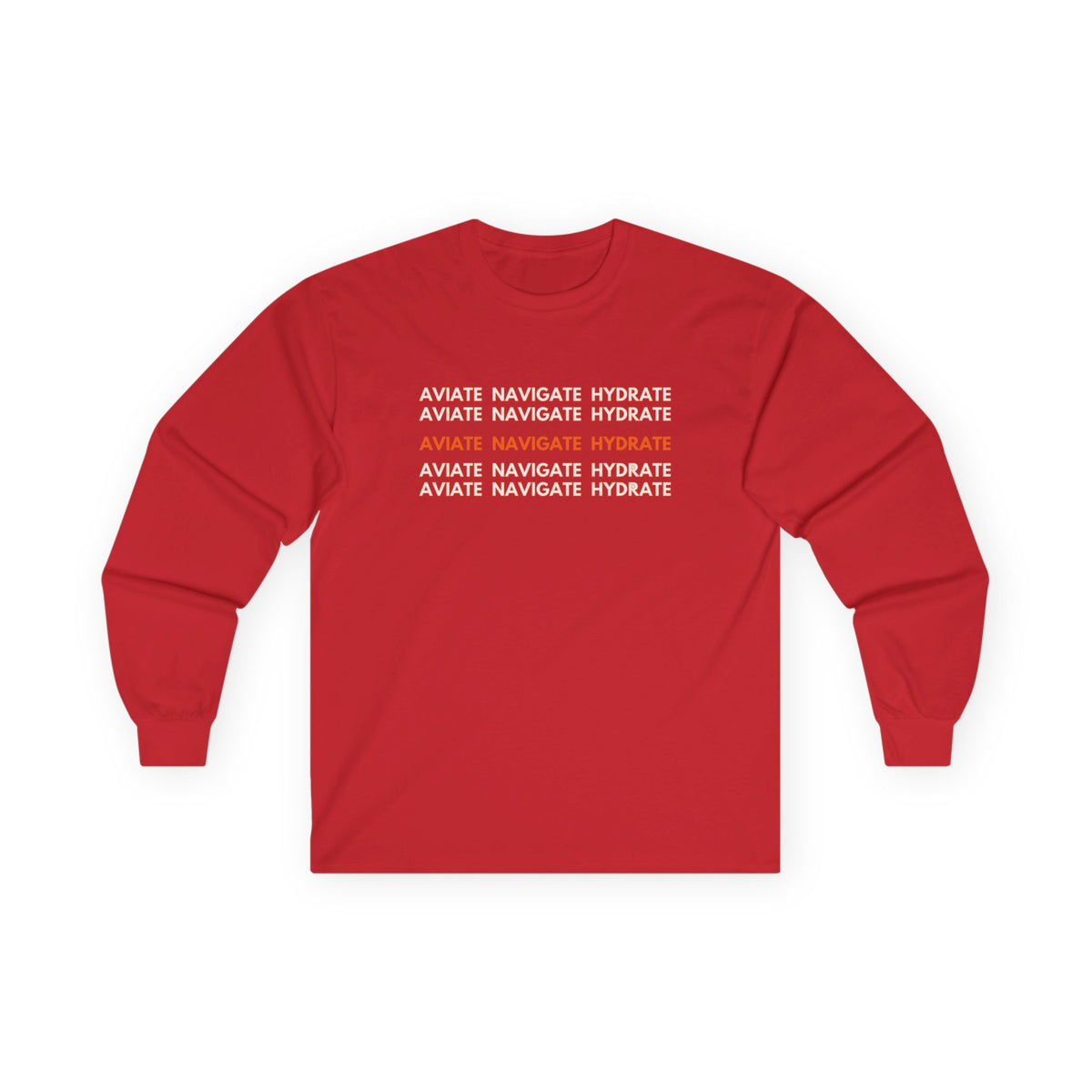 Aviate Navigate Hydrate Unisex Ultra Cotton Long Sleeve Tee