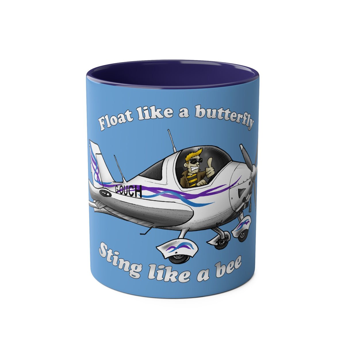 Sting Aircraft Two-Tone Coffee Mugs, 11oz - Funky Aviation