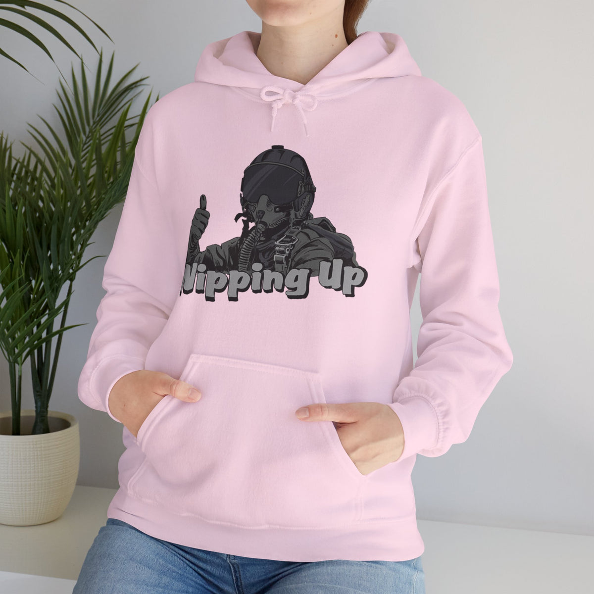 Nipping Up Fighter Pilot design Unisex Heavy Blend™ Hooded Sweatshirt - Funky Aviation