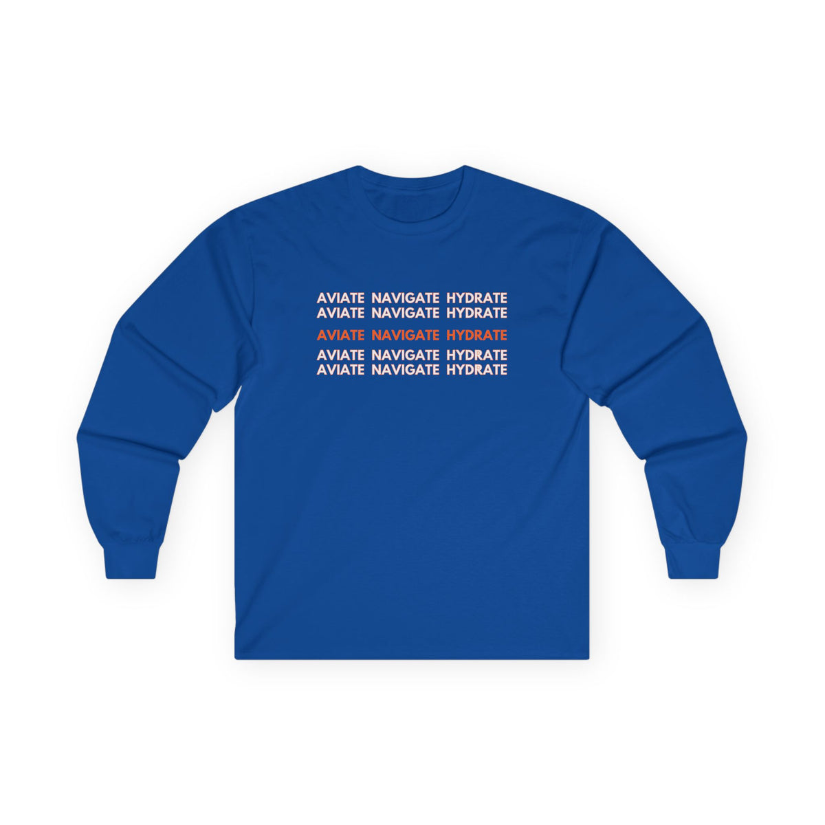 Aviate Navigate Hydrate Unisex Ultra Cotton Long Sleeve Tee