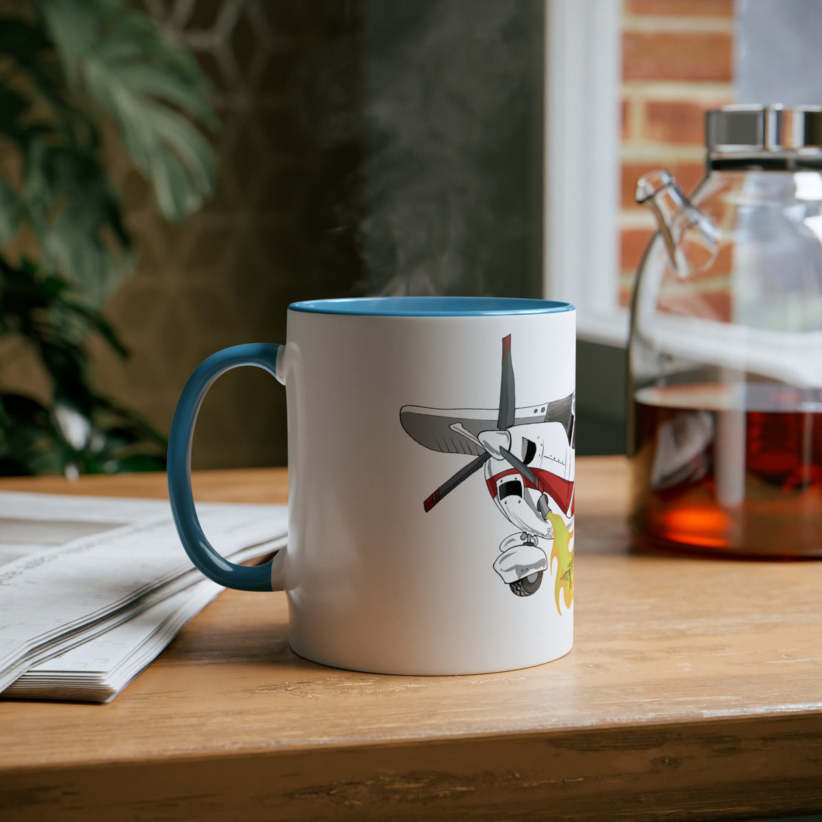 Cessna Bird Fryer Two-Tone Coffee Mugs, 11oz - Funky Aviation