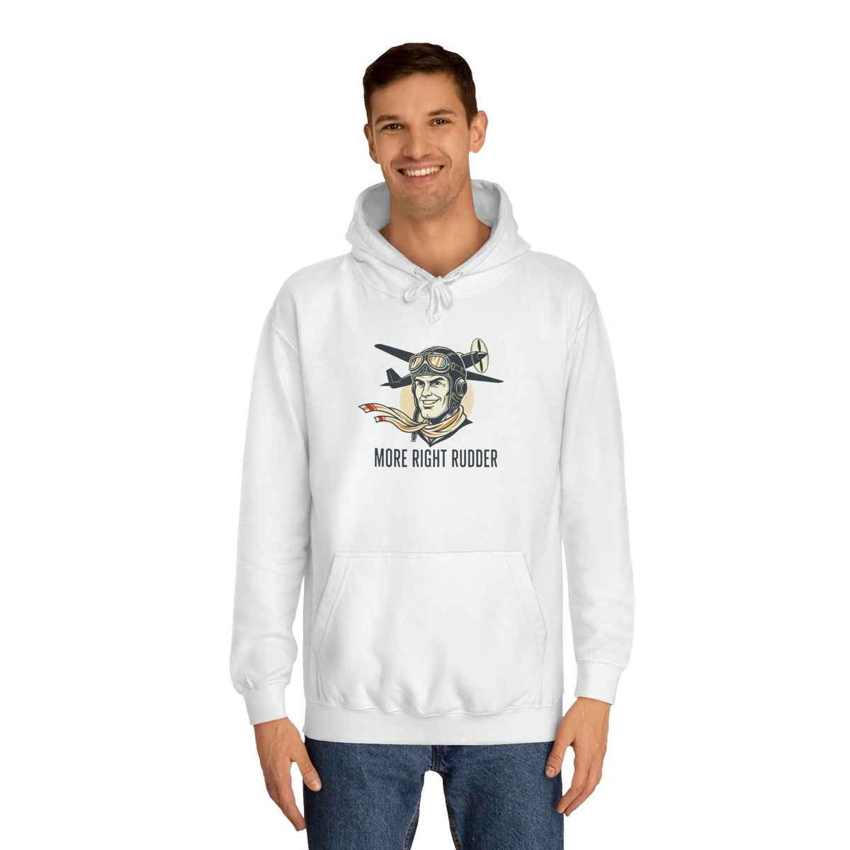 More Right Rudder Hoodie — "I Only Look This Relaxed Because You Can't See My Feet" Vintage Pilot Graphic Hoodie