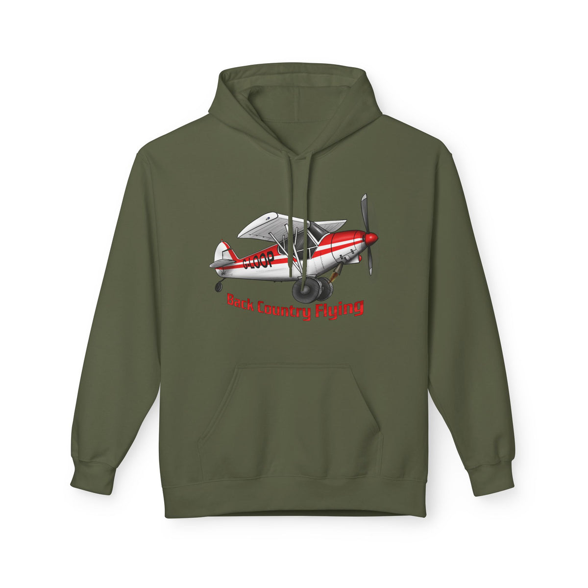 Fleece Hoodie - Alaskan Bush Pilot Super Cub Design