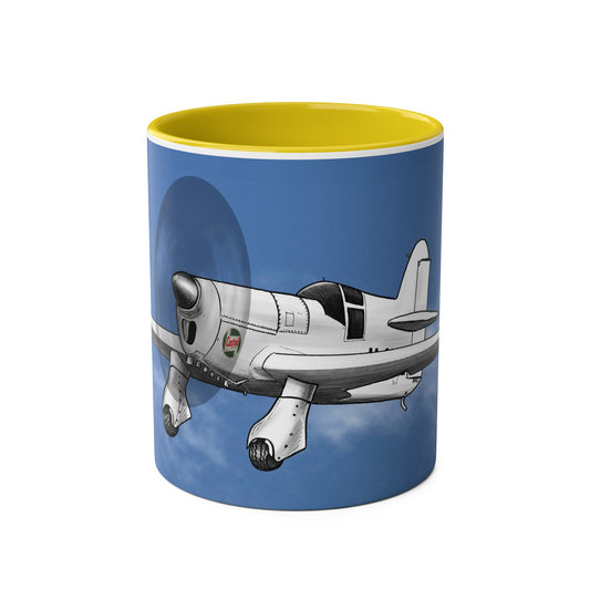 Mew Gull Racer Two-Tone Coffee Mugs, 11oz