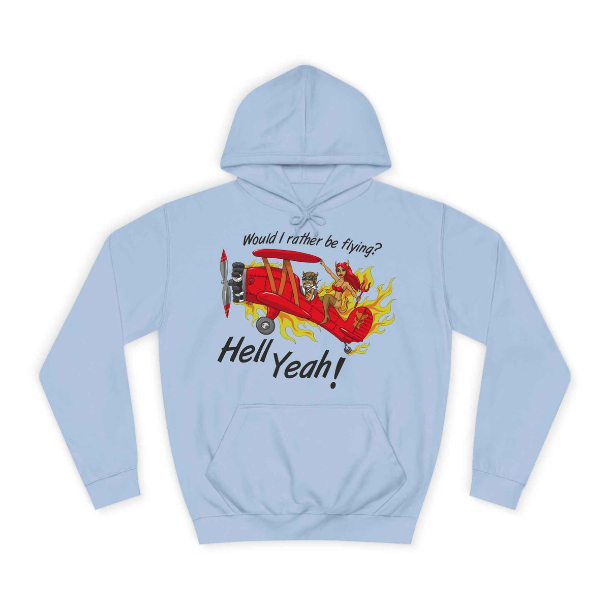 Hell Yeah! Flaming Plane Graphic Hoodie