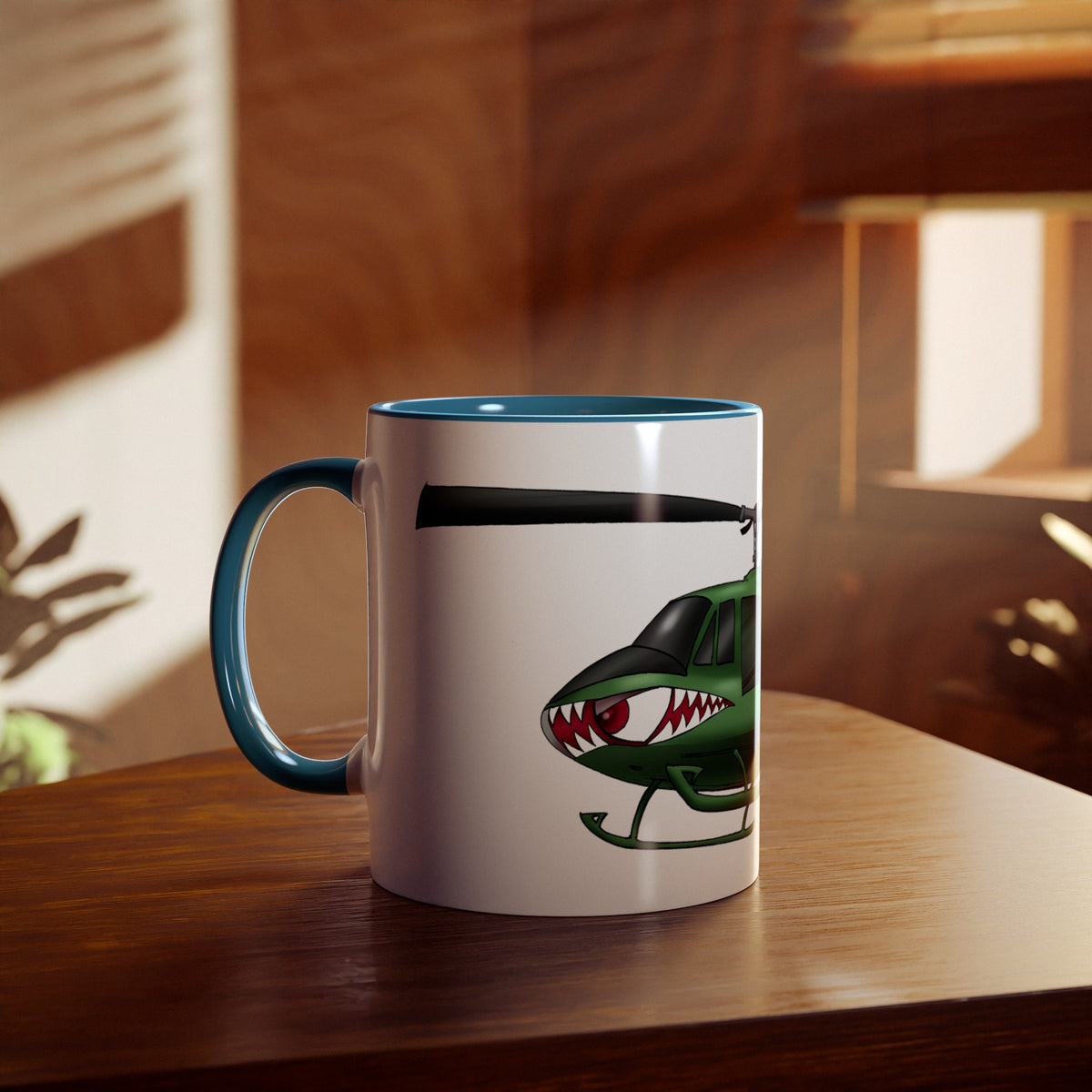 Huey Chopper Two-Tone Coffee Mugs, 11oz - Funky Aviation