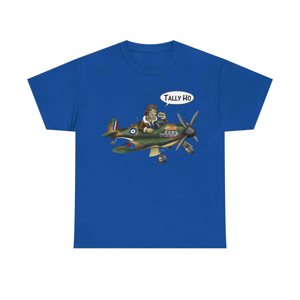 Tally Ho Spitfire Tee — Retro WWII Pilot Plane Graphic T-Shirt
