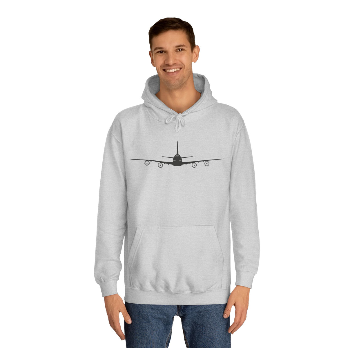 7478 Airplane Silhouette Hoodie — Minimal Pilot & Aviation Crew Pullover