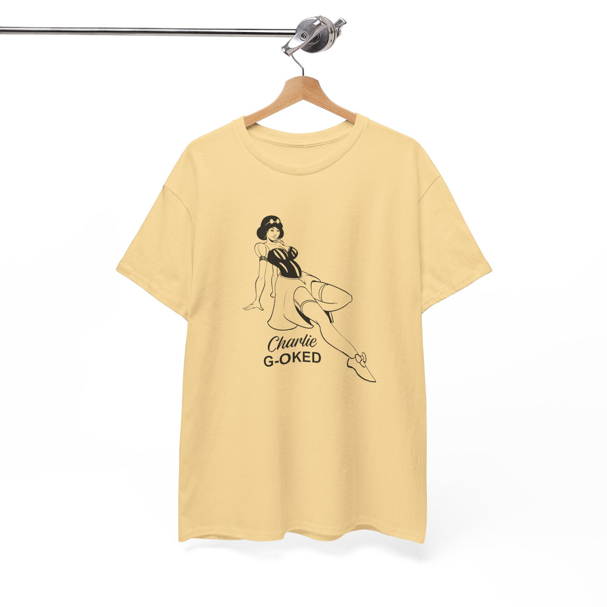 Cotton Tee - The Nose Art Cessna G-OKED Aircraft Cartoon Design