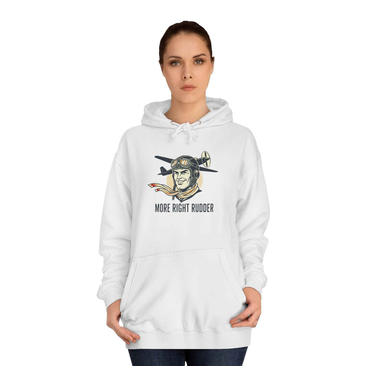 More Right Rudder Hoodie — "I Only Look This Relaxed Because You Can't See My Feet" Vintage Pilot Graphic Hoodie