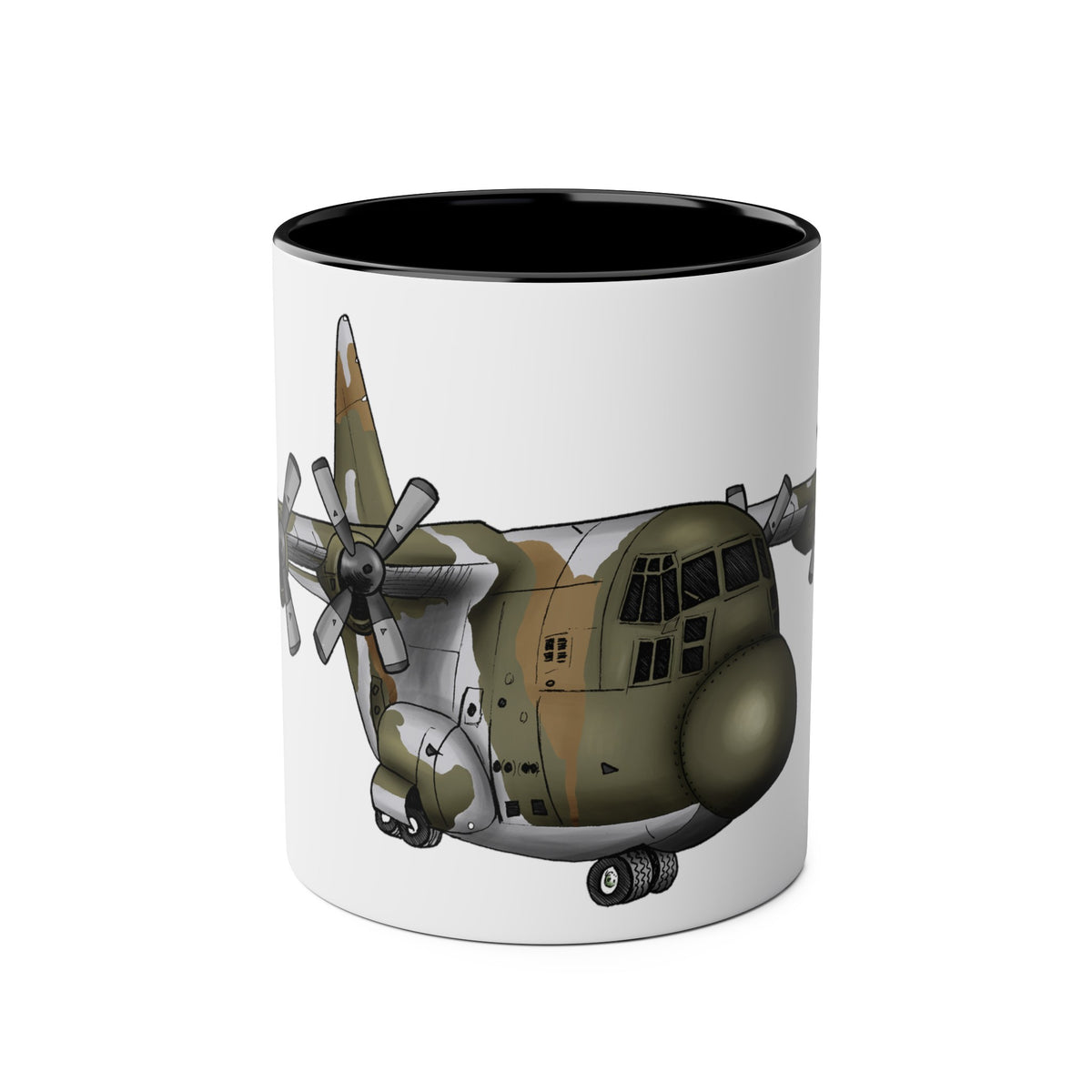 The Hercules Transport Aircraft Two-Tone Coffee Mugs, 11oz - Funky Aviation