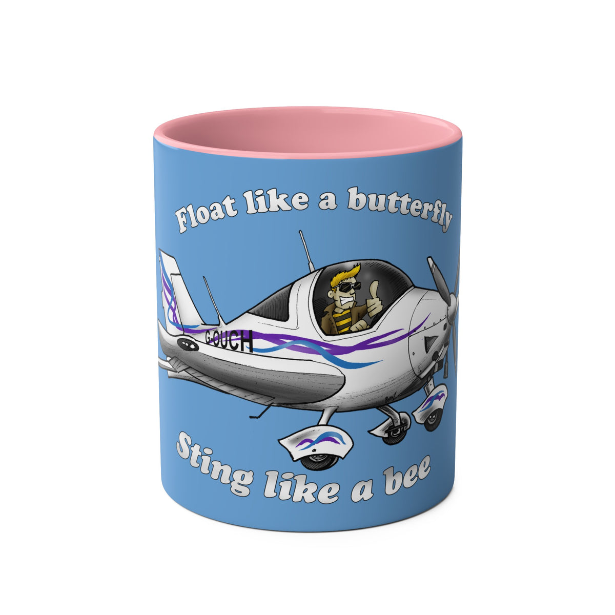Sting Aircraft Two-Tone Coffee Mugs, 11oz - Funky Aviation