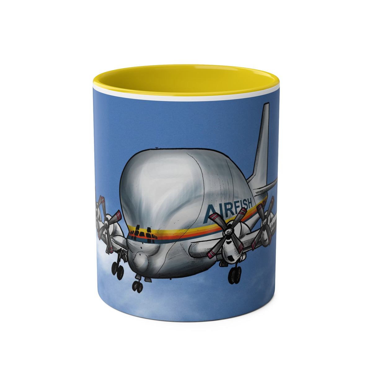 Guppy Aircraft Retro Two-Tone Coffee Mugs, 11oz - Funky Aviation
