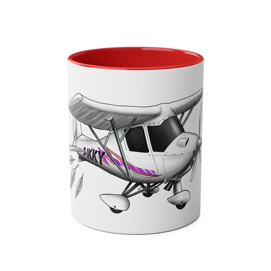 Coffee Mug - Microlight Ikarus C42 Feathers Cartoon Design
