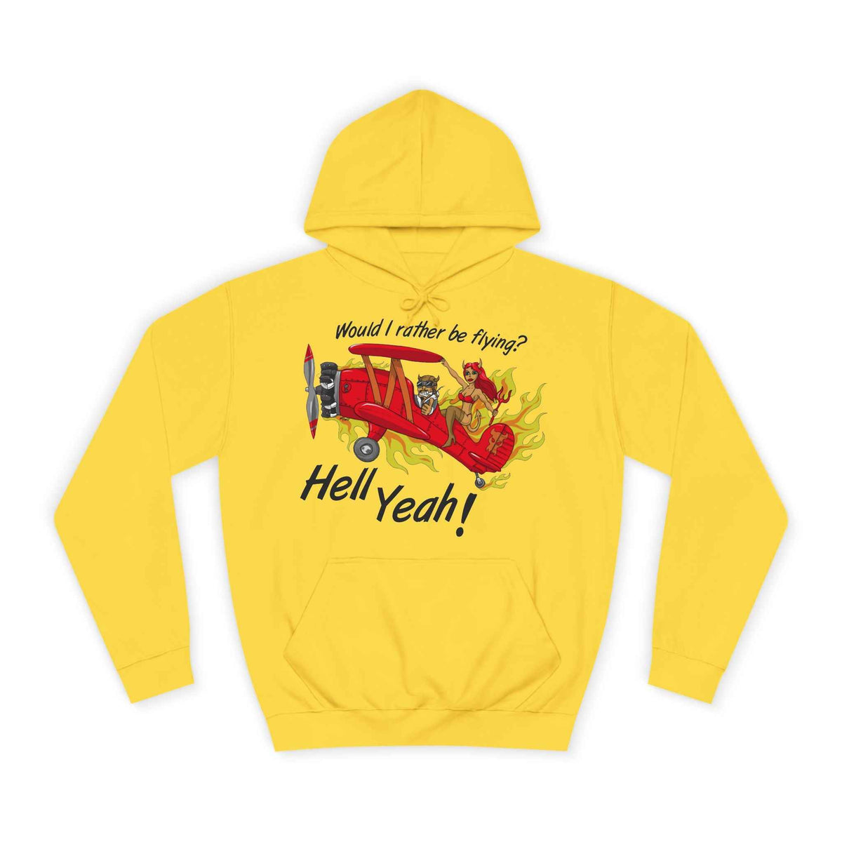 Hell Yeah! Flaming Plane Graphic Hoodie