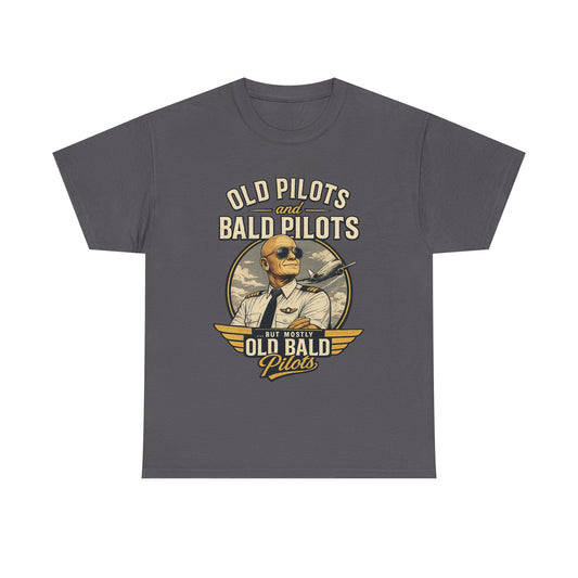 Pilot T‑Shirt — "Old Pilots, Bald Pilots" Vintage Aviation Tee