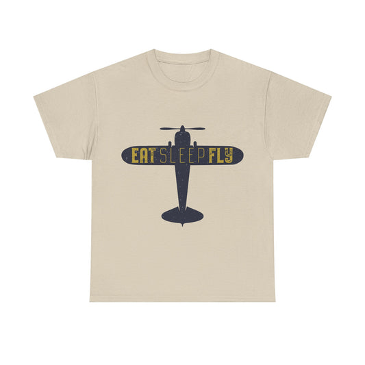 Eat Sleep Fly T-Shirt — Vintage Airplane Pilot Tee