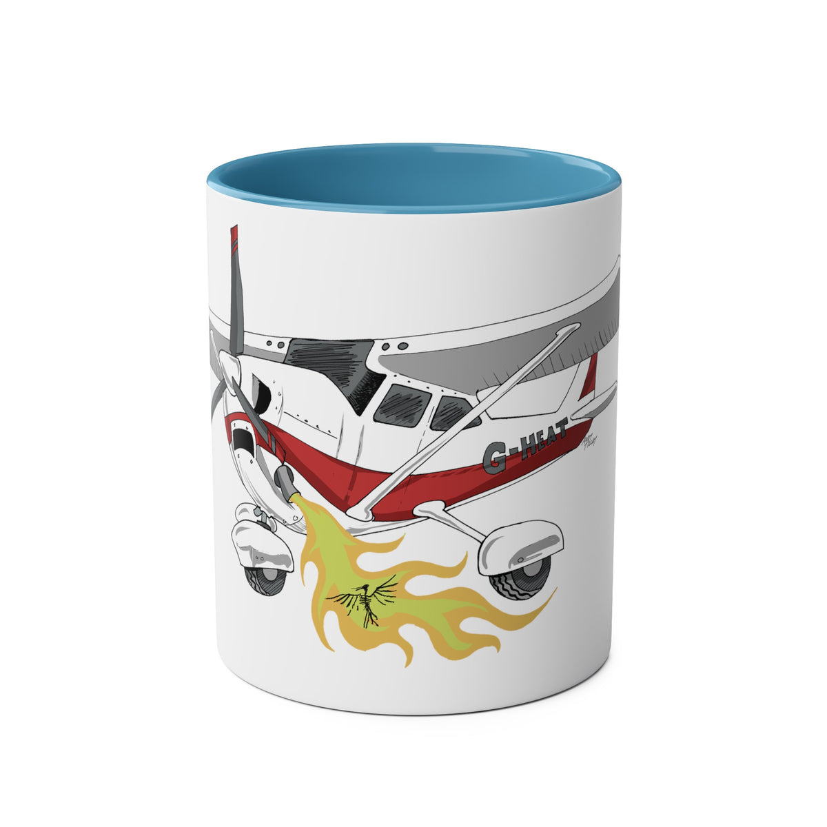 Cessna Bird Fryer Two-Tone Coffee Mugs, 11oz - Funky Aviation