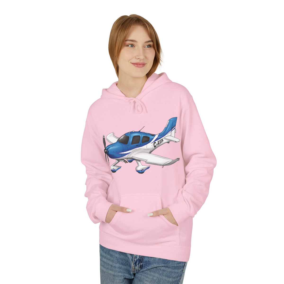 Hoodie - Cirrus Aircraft with CAVOK Design - Perfect Gift for Pilots and Aviation Enthusiasts