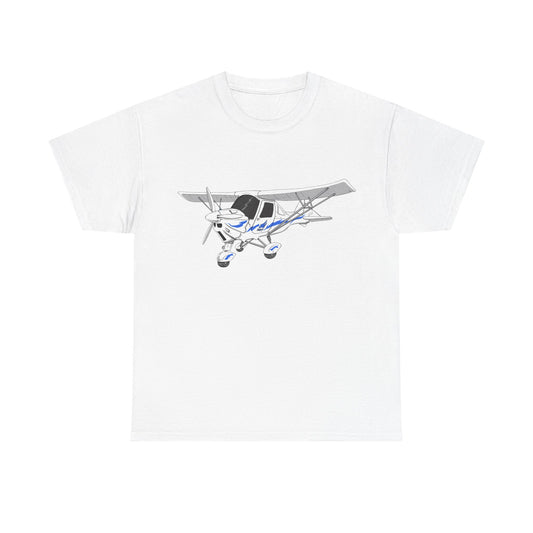 Microlight C42 (Blue) Heavy Cotton Tee - Perfect Gift for Pilots, Aviation Enthusiasts, Travel Lovers, Airplane Birthday, Casual Wear