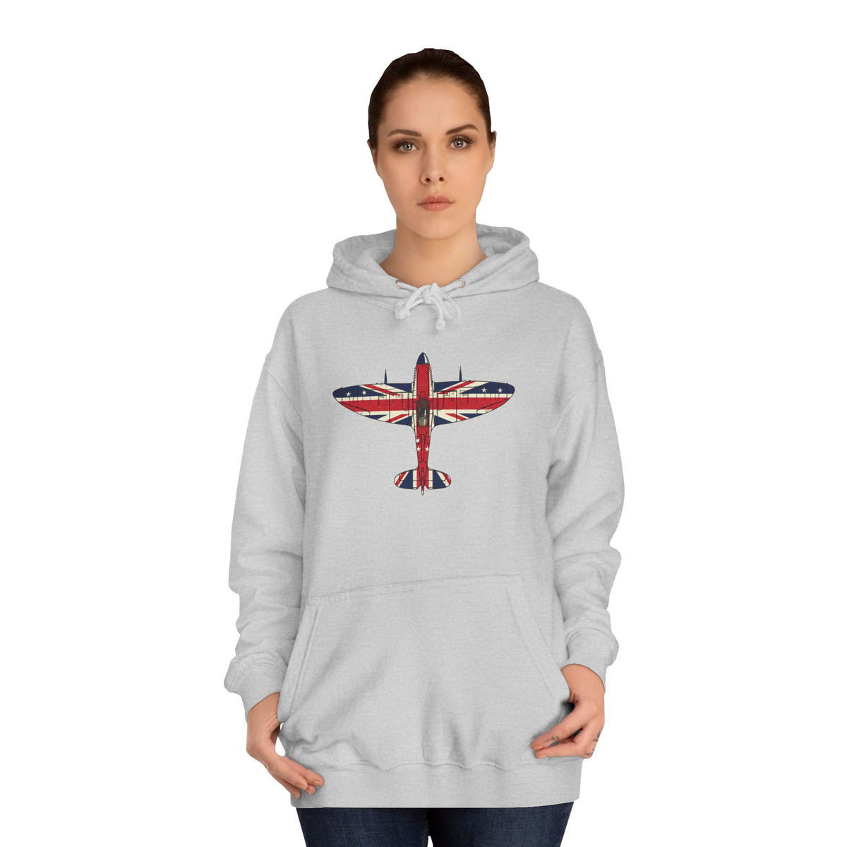 British Aviation Vintage Fighter Hoodie — Union Jack Graphic