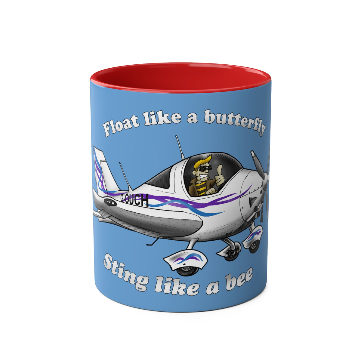 Sting Aircraft Two-Tone Coffee Mugs, 11oz - Funky Aviation