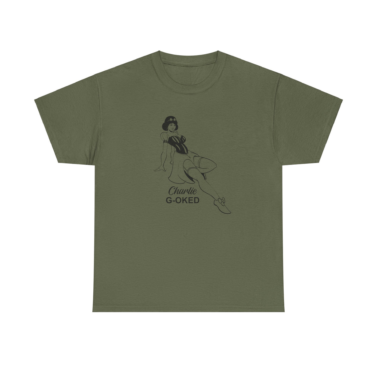 Cotton Tee - The Nose Art Cessna G-OKED Aircraft Cartoon Design