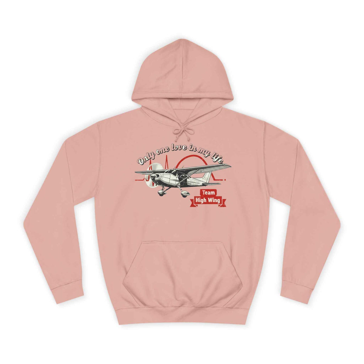 Aviation Hoodie — Vintage Cessna Plane "Team High Wing" Pullover
