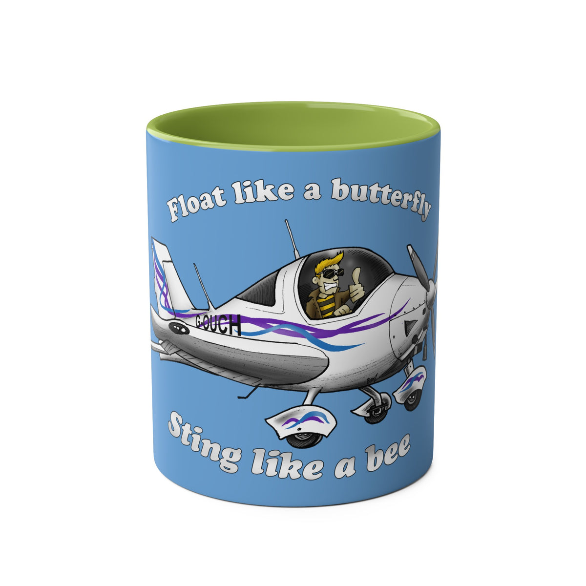 Sting Aircraft Two-Tone Coffee Mugs, 11oz - Funky Aviation