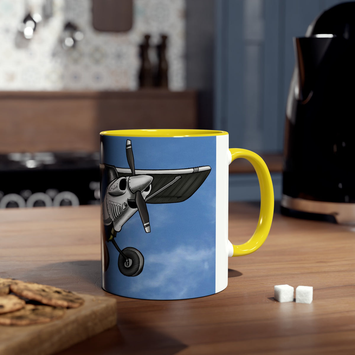 Super Cub STOL Design Two-Tone Coffee Mugs, 11oz - Funky Aviation