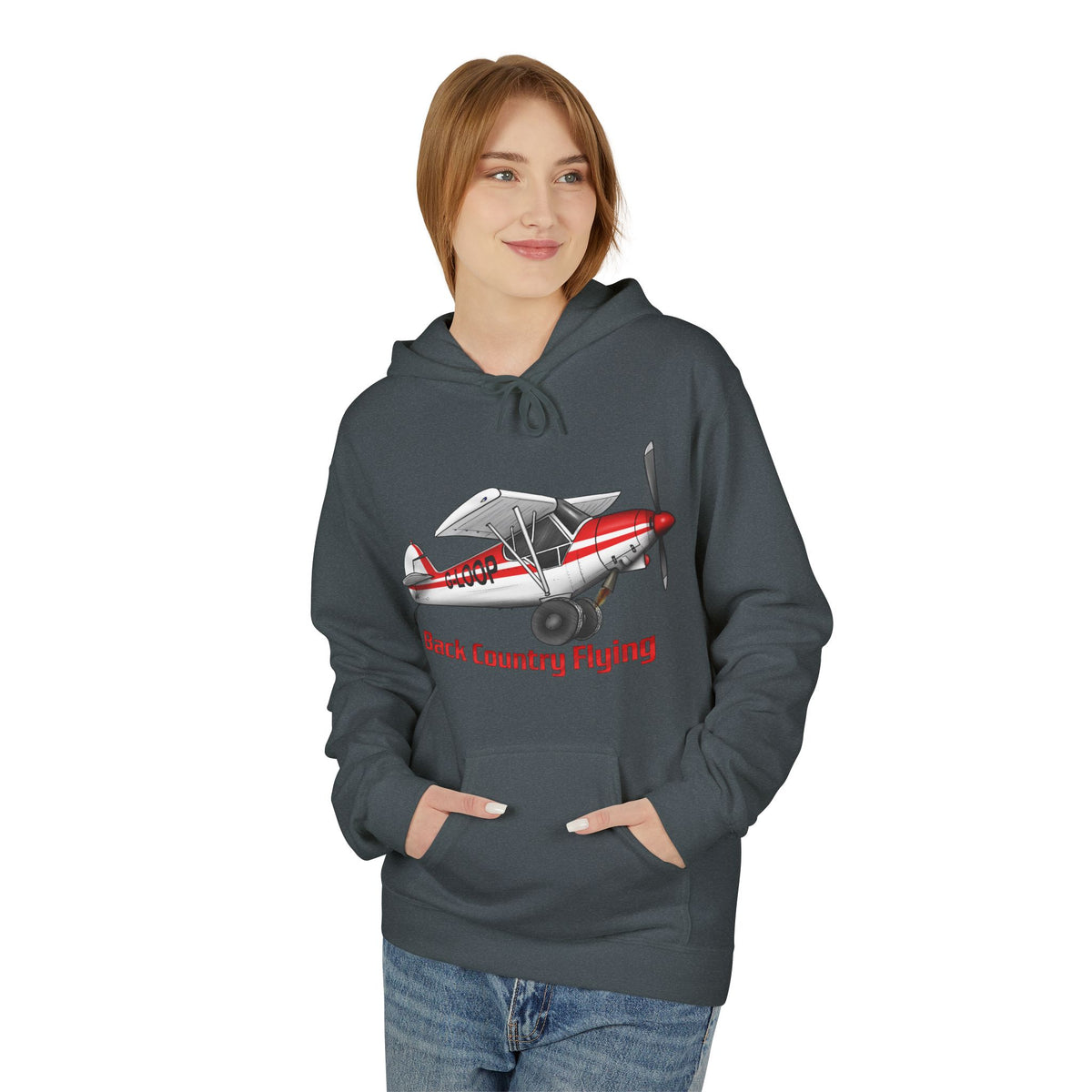 Fleece Hoodie - Alaskan Bush Pilot Super Cub Design