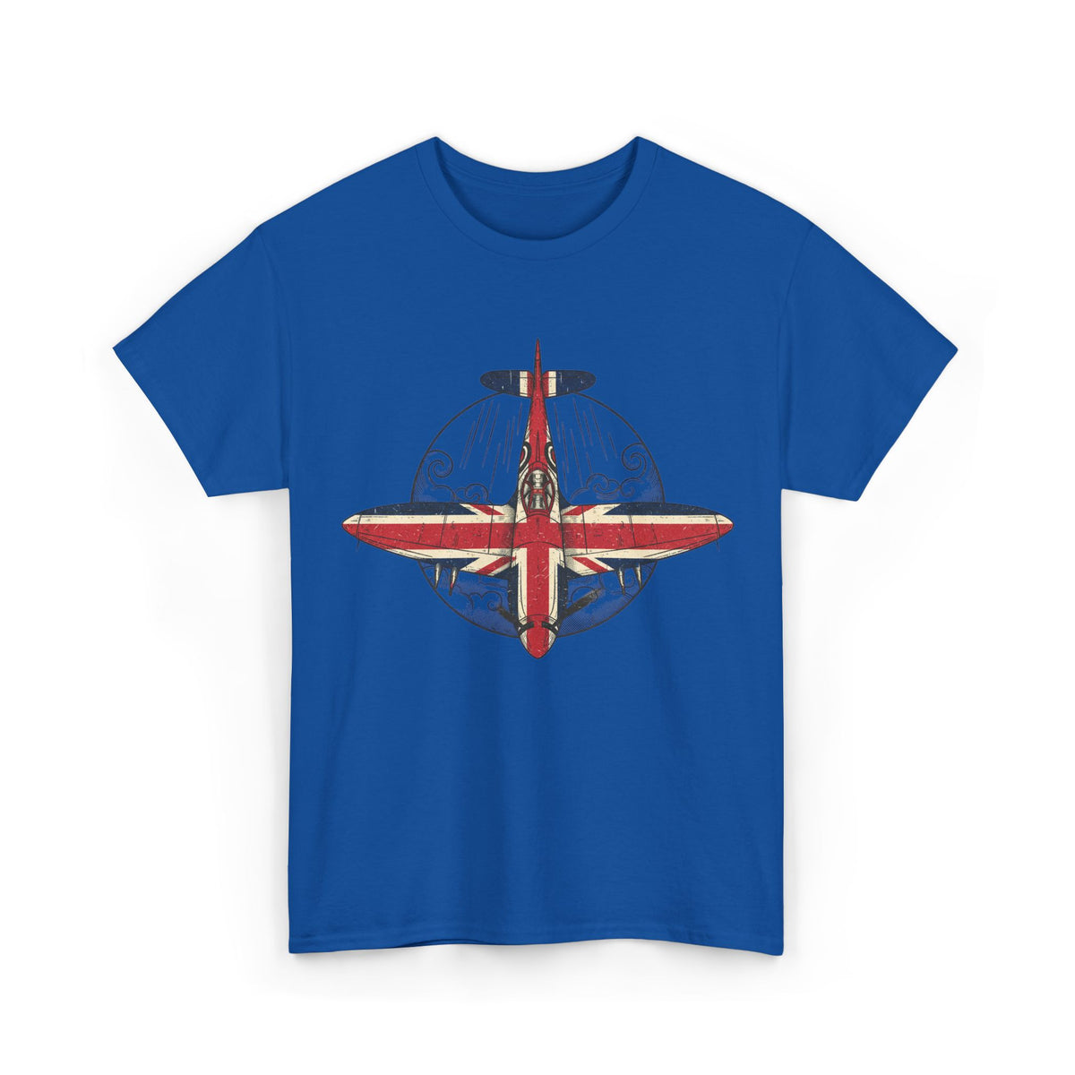 Vintage British Spitfire T-Shirt — Union Jack Warplane Graphic Tee