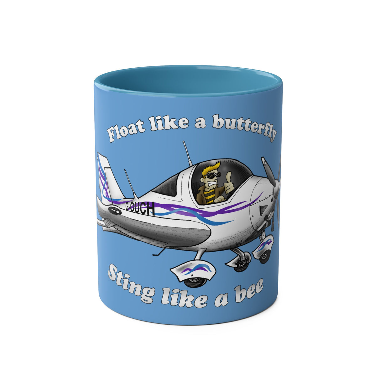 Sting Aircraft Two-Tone Coffee Mugs, 11oz - Funky Aviation