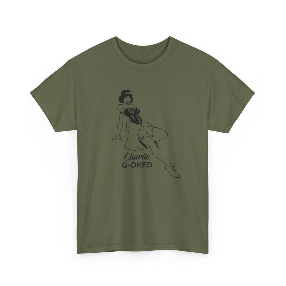 Cotton Tee - The Nose Art Cessna G-OKED Aircraft Cartoon Design