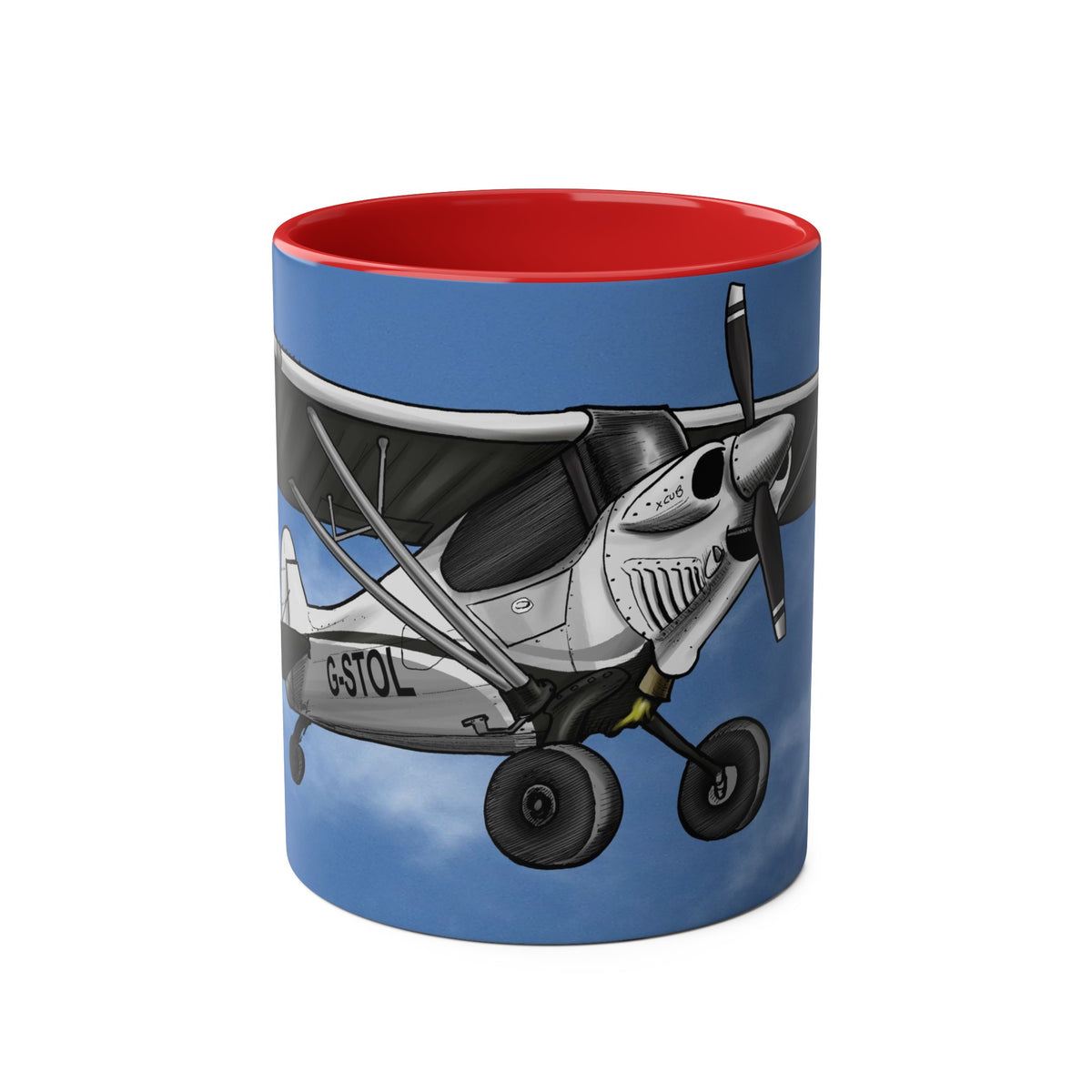 Super Cub STOL Design Two-Tone Coffee Mugs, 11oz - Funky Aviation