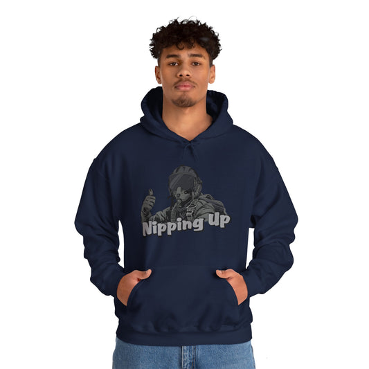 Nipping Up Fighter Pilot design Unisex Heavy Blend™ Hooded Sweatshirt