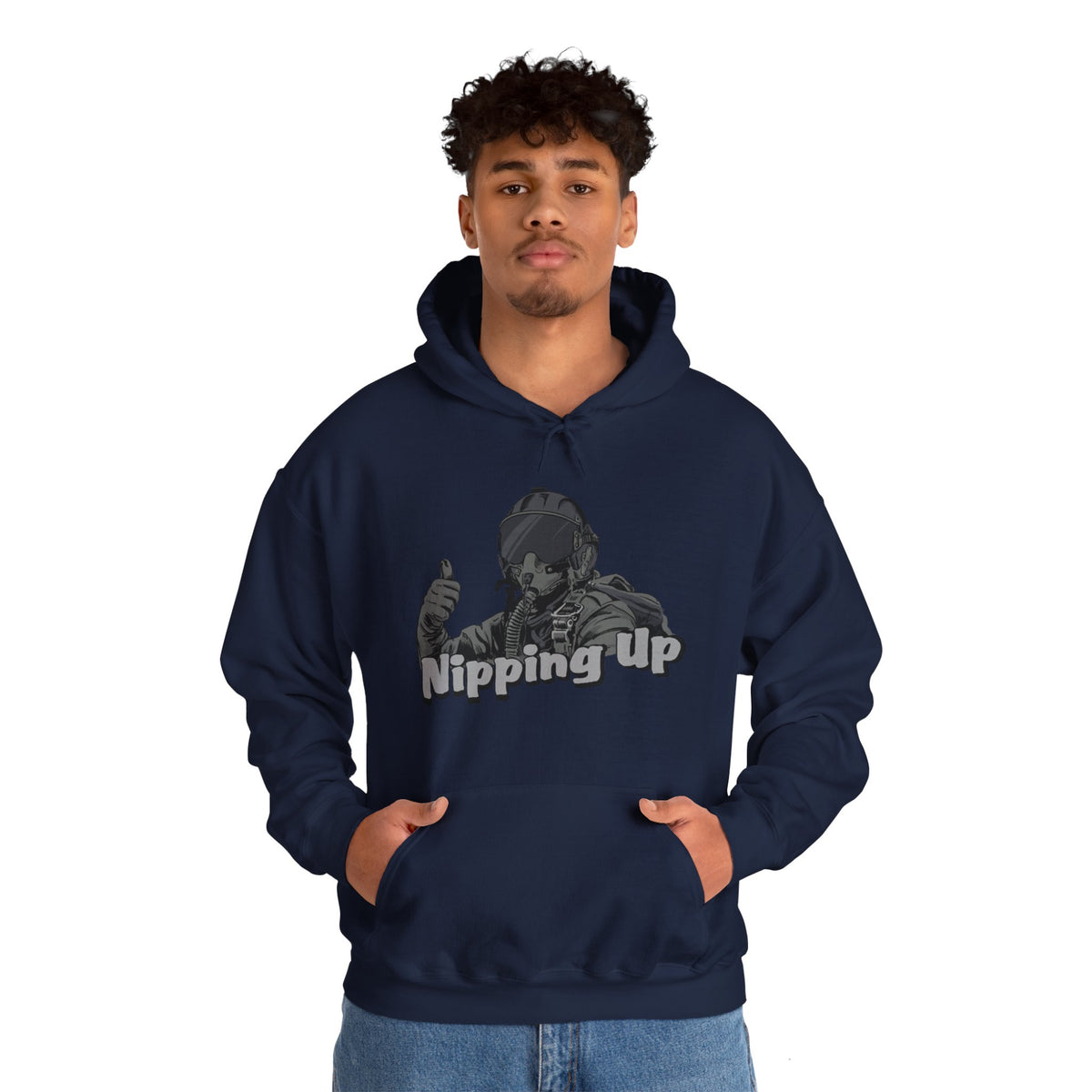 Nipping Up Fighter Pilot design Unisex Heavy Blend™ Hooded Sweatshirt - Funky Aviation