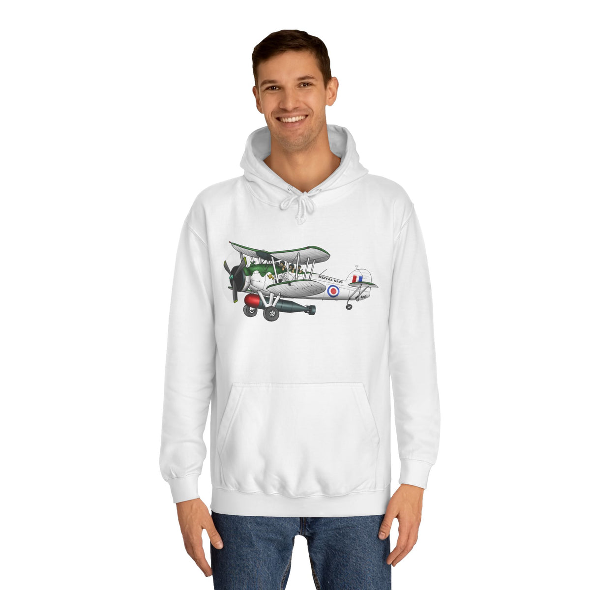 Navy Swordfish historic Aircraft Unisex College Hoodie - Funky Aviation